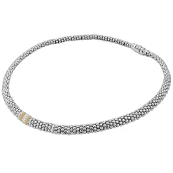 Single Station Diamond Caviar Necklace