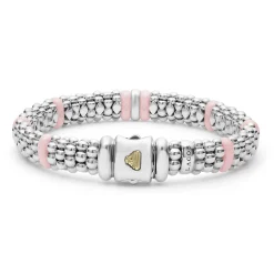 Single Station Diamond Caviar Bracelet | 9mm
