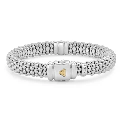 Single Station Diamond Caviar Bracelet | 9mm