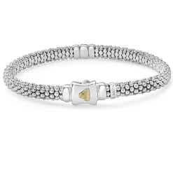 Single Station Diamond Caviar Bracelet | 6mm