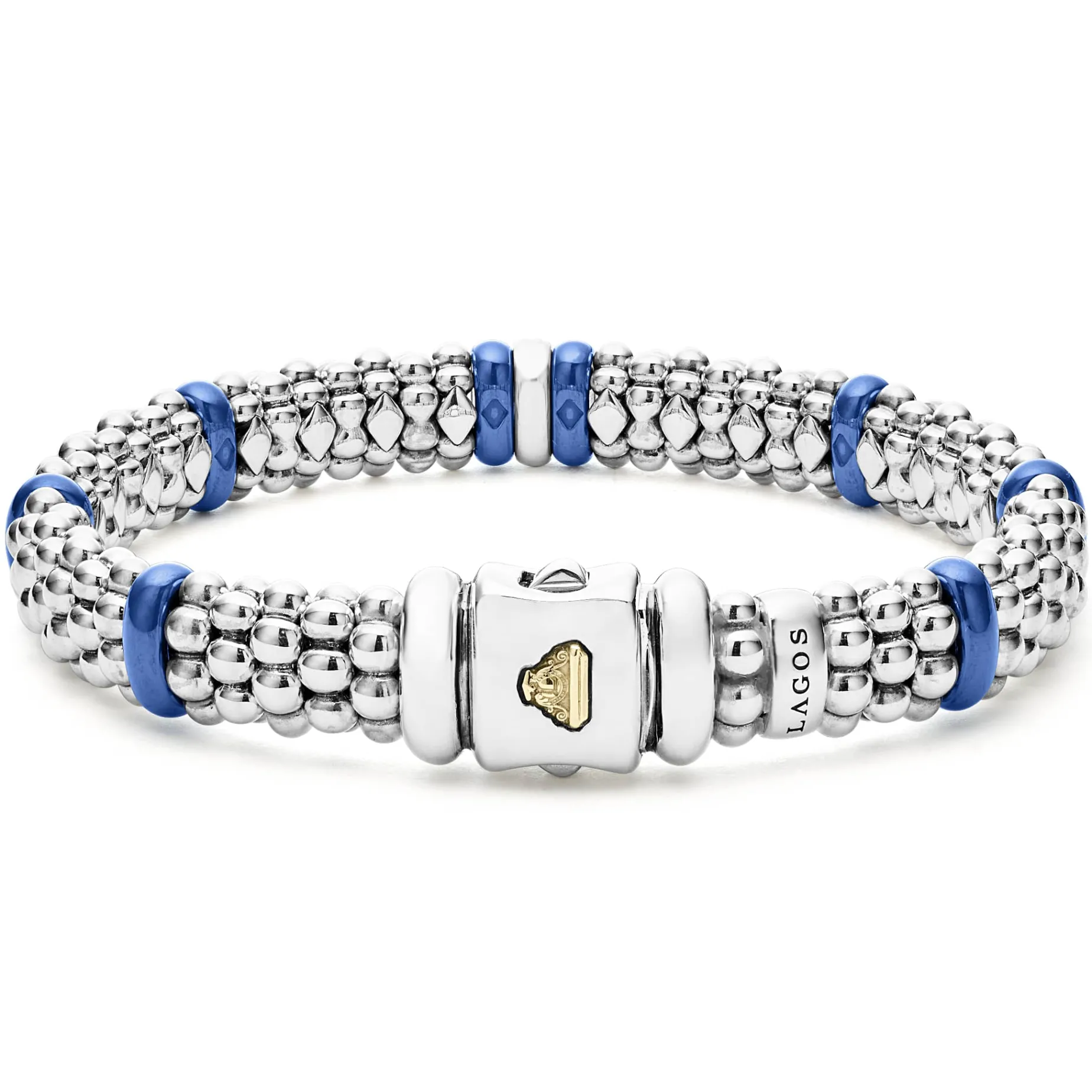 Single Station Diamond Caviar Bracelet | 9mm