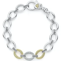 Single Station Diamond Link Bracelet
