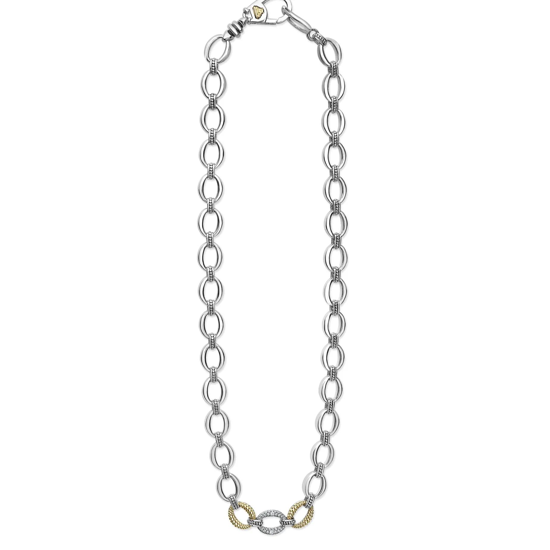 Single Station Diamond Link Necklace