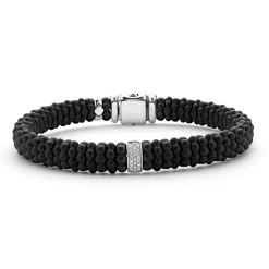 Single Station Matte Ceramic Diamond Bracelet | 9mm