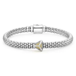 Single Station Pyramid Caviar Bracelet | 6mm