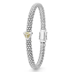 Single Station Pyramid Caviar Bracelet | 6mm