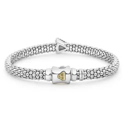 Single Station Pyramid Caviar Bracelet | 6mm