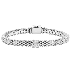 Single Station X Silver Diamond Bracelet | 6mm