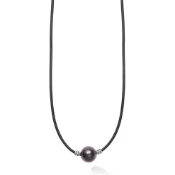 Single Tahitian Black Pearl Necklace