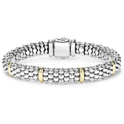 Six Gold Station Caviar Bracelet | 9mm