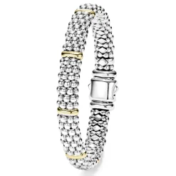 Six Gold Station Caviar Bracelet | 9mm
