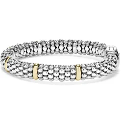 Six Gold Station Caviar Bracelet | 9mm