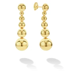Six Graduated Bead Drop Earrings