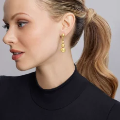 Six Graduated Bead Drop Earrings