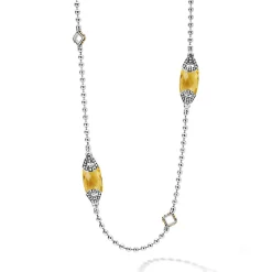 Six Station Citrine Necklace