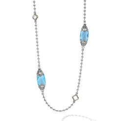 Six Station Swiss Blue Topaz Necklace