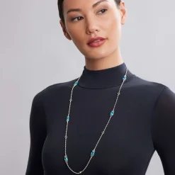 Six Station Swiss Blue Topaz Necklace