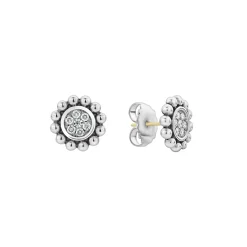 Small Caviar Circle Diamond Earrings
