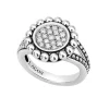 Small Caviar Circle Diamond Ring
