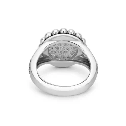 Small Caviar Circle Diamond Ring