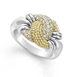 Small Caviar Diamond Knot Ring