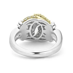 Small Caviar Diamond Knot Ring