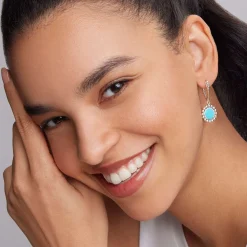 Small Ceramic Circle Drop Earrings