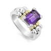 Small Emerald-Cut Amethyst Ring
