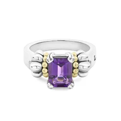 Small Emerald-Cut Amethyst Ring