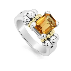 Small Emerald-Cut Citrine Ring