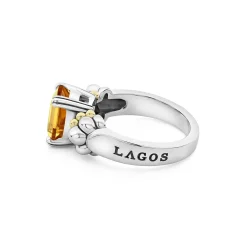 Small Emerald-Cut Citrine Ring