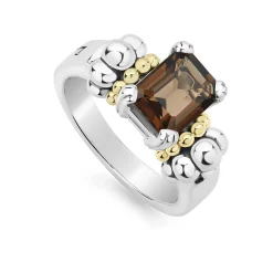 Small Emerald-Cut Smokey Quartz Ring