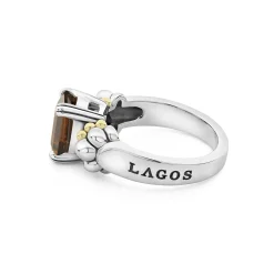 Small Emerald-Cut Smokey Quartz Ring