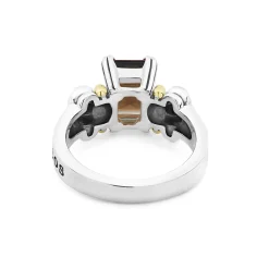 Small Emerald-Cut Smokey Quartz Ring