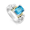 Small Emerald-Cut Swiss Blue Topaz Ring