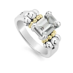 Small Emerald-Cut White Topaz Ring
