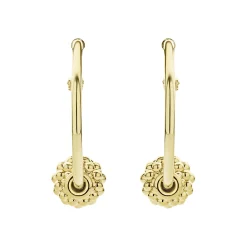 Small 18K Gold Caviar Ball Hoop Earrings