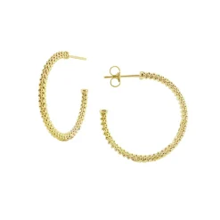 Small 18K Gold Caviar Hoop Earrings
