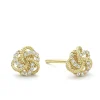 Small 18K Gold Love Knot Diamond Earrings