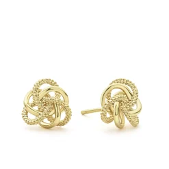 Small 18K Gold Love Knot Stud Earrings