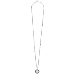 Small Mother of Pearl Circle Pendant Necklace