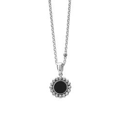 Small Onyx Circle Pendant Necklace