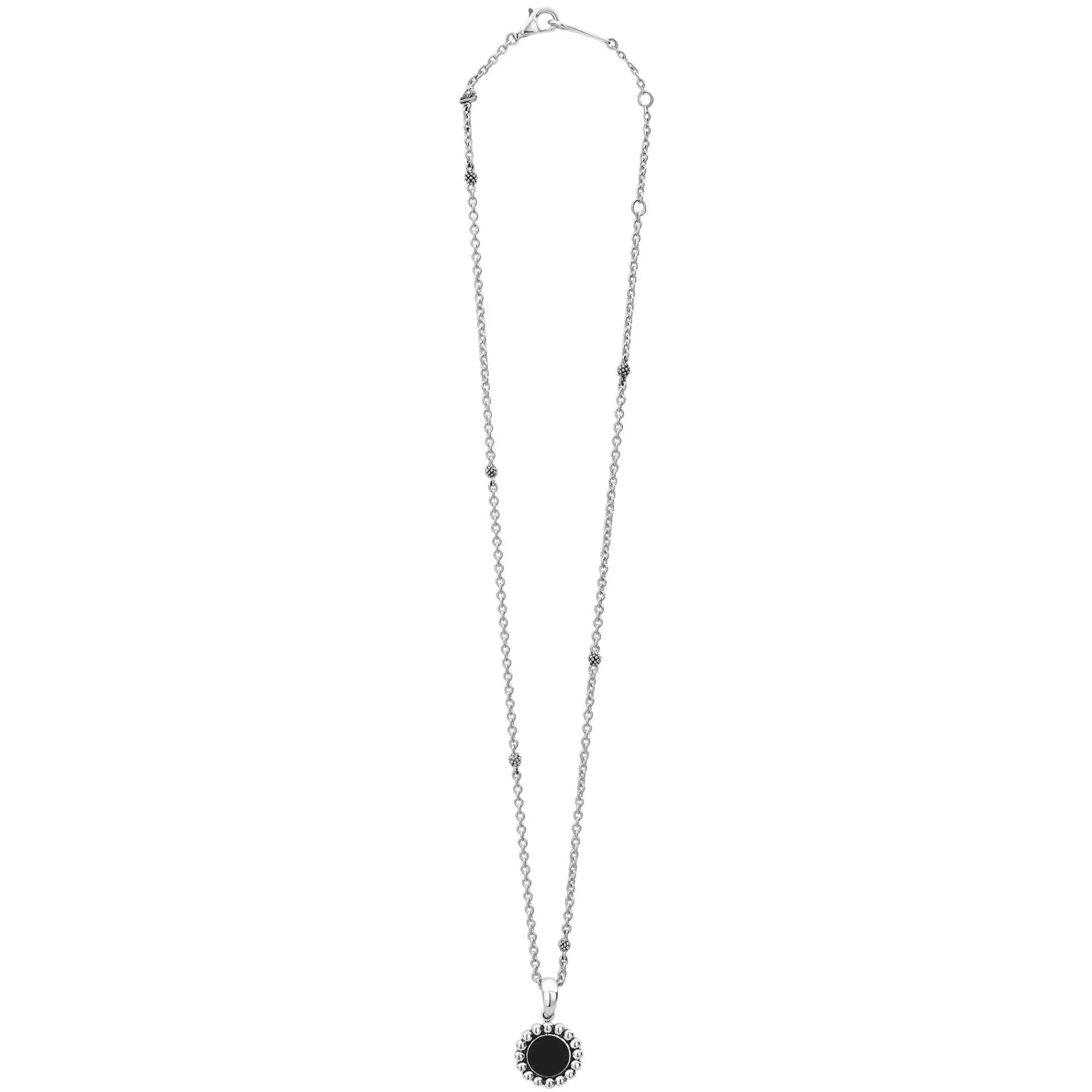 Small Onyx Circle Pendant Necklace