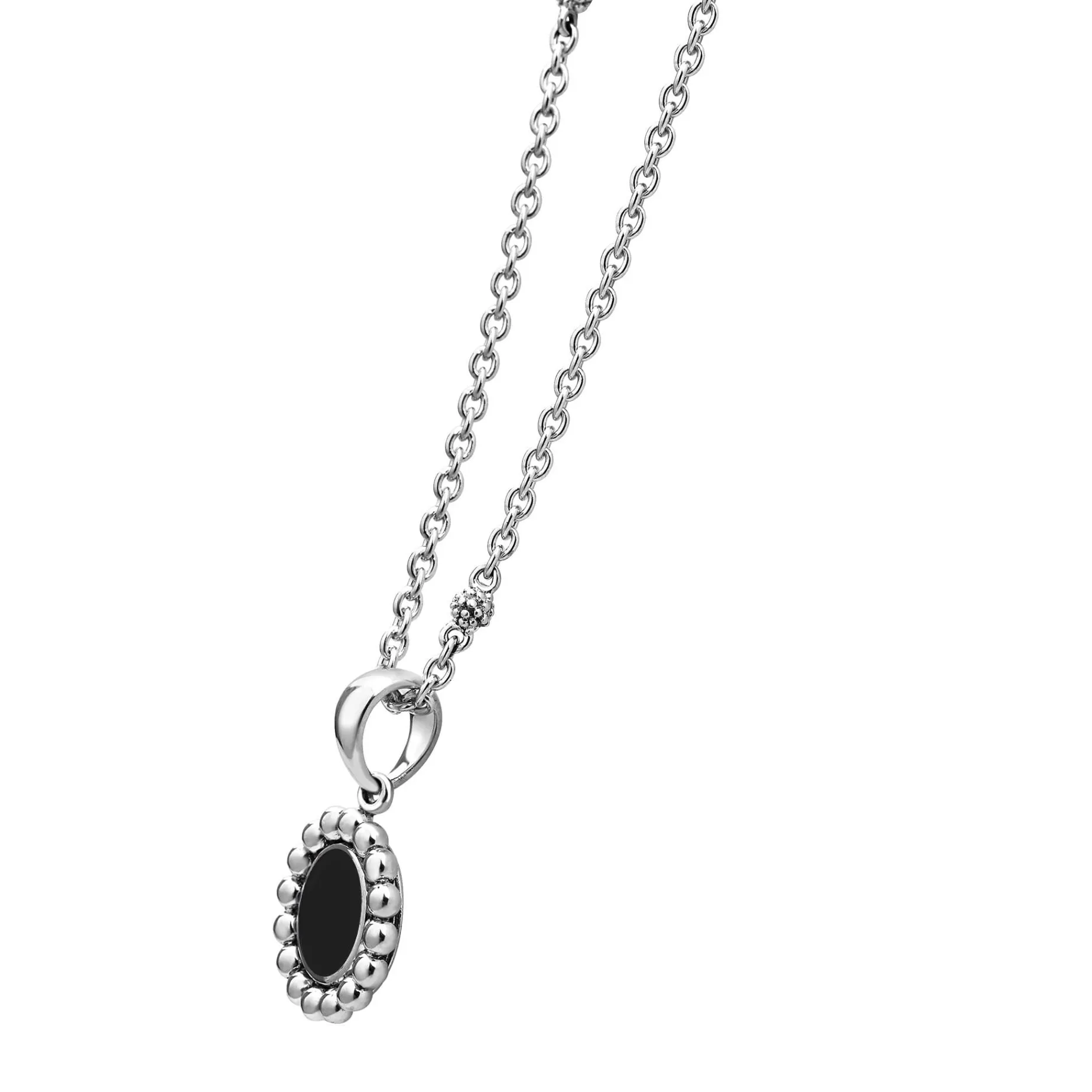 Small Onyx Circle Pendant Necklace