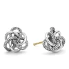 Small Silver Love Knot Stud Earrings