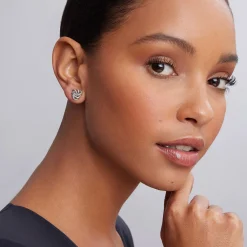 Small Silver Love Knot Stud Earrings