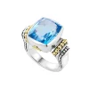 Small Swiss Blue Topaz Statement Ring