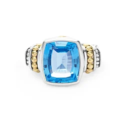Small Swiss Blue Topaz Statement Ring