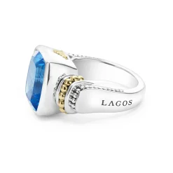 Small Swiss Blue Topaz Statement Ring