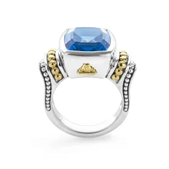 Small Swiss Blue Topaz Statement Ring